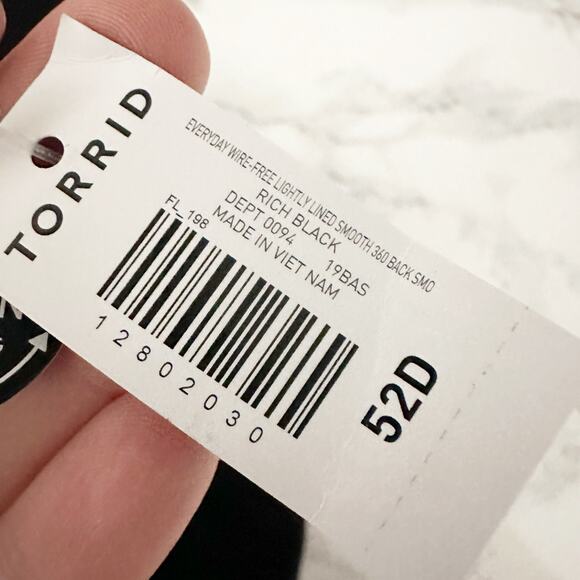 Torrid‎ Everyday Wire Free Lightly Lined Molded Bra Rich Black Size 52D NEW - Picture 7 of 13